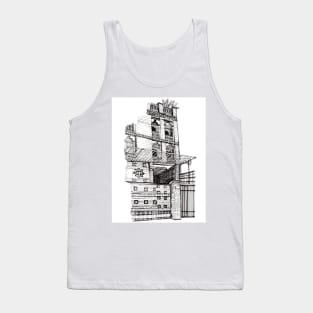 Brickhouse Saigon Vietnam Pen and Ink Illustration Tank Top